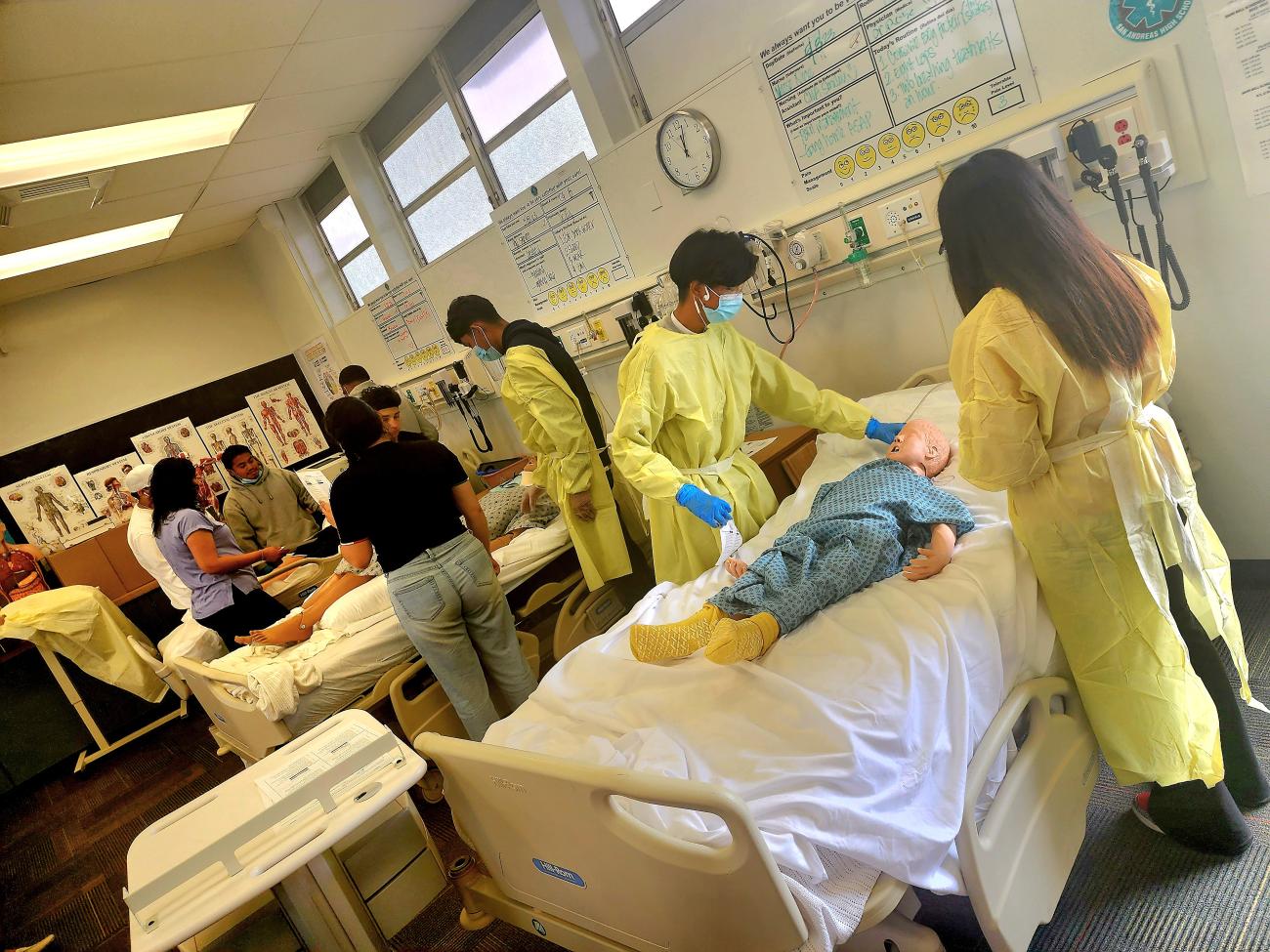 Students at an alternative high school learn medical skills